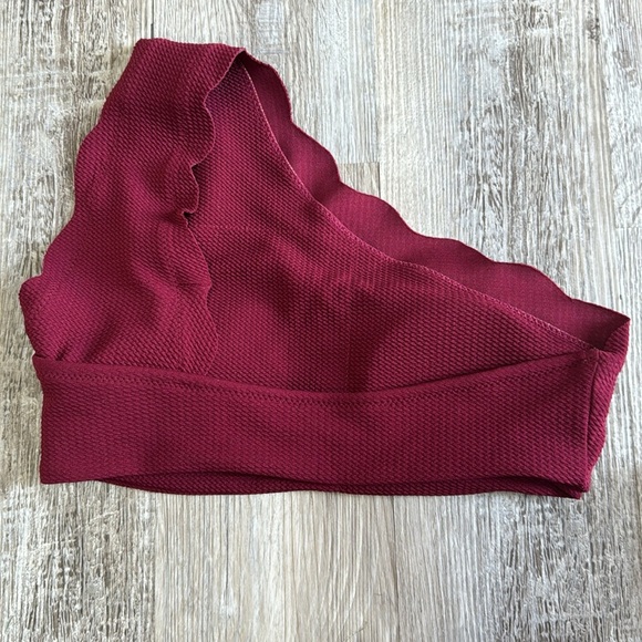 Women's Burgundy Sports Bra - Picture 5 of 9